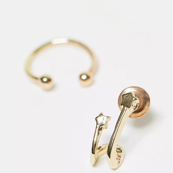 SVNX | 4-Pack Earrings w/ Star Details incl Huggie & Ear Cuffs - Picture 7 of 8